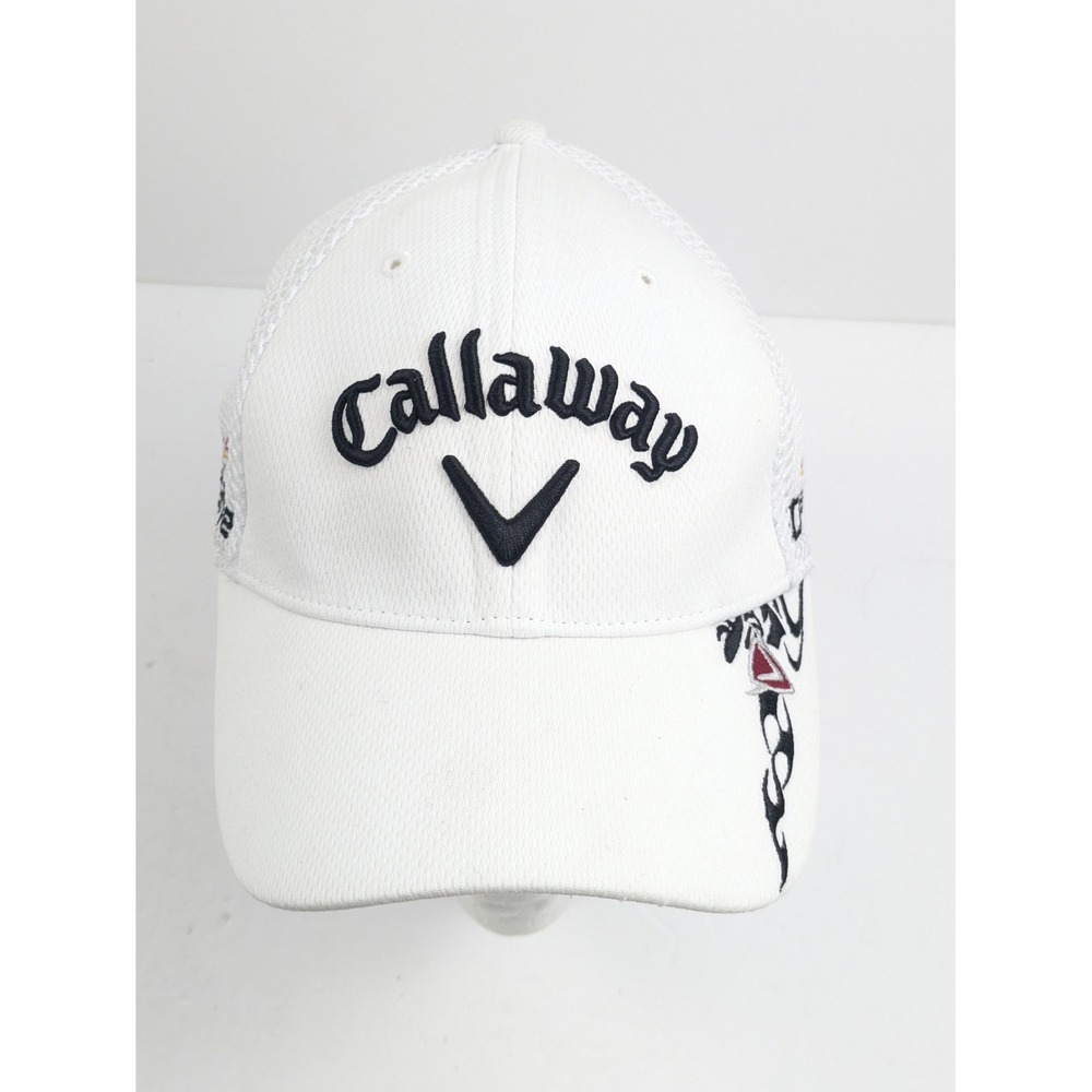 Callaway Golf Hat White Mesh Octane Logo‎ Fitted Performance Cap